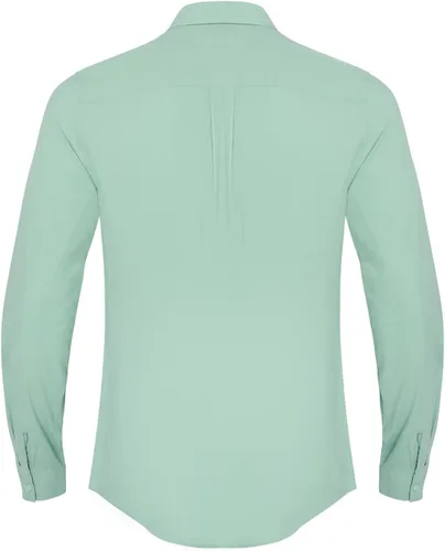 Miniatura 3 de Camisas de lino con botones para hombre, estilo casual, manga larga, ajuste regular, de algodón, con bolsillo