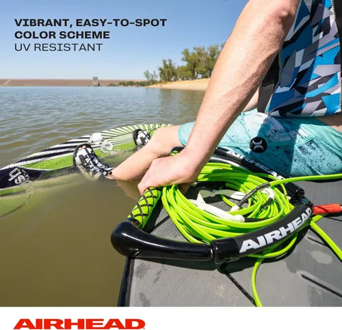 Miniatura 5 de Airhead Dyneema Wakeboard Rope and Handle, No Stretch Tow Rope with EVA Grip, Multi Section Water Ski Wakeboarding Line for Boat Towables, 1,700 lb