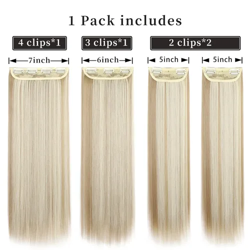 Miniatura 3 de Extensiones de cabello lacio con clip, suaves y gruesas (20 pulgadas, 4 unidades, 16H613#)