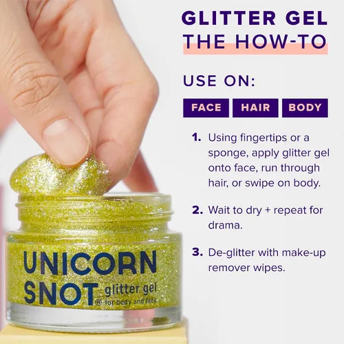 Miniatura 5 de UNICORN SNOT Gel holográfico con purpurina para la cara y el cuerpo Maquillaje de purpurina para las fiestas: Regalos para calcetines y Navidad