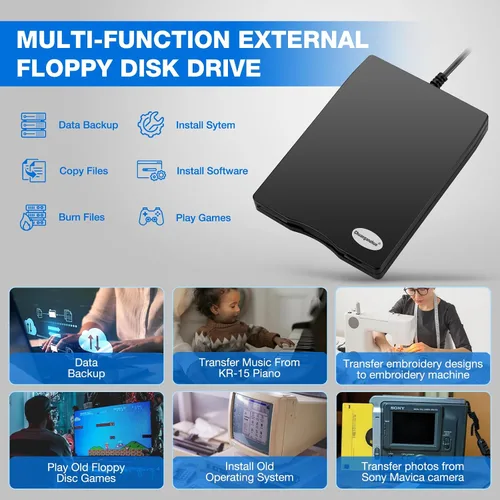 Miniatura 3 de Lector de disquete, unidad de disquete USB externa de 3.5 pulgadas, no compatible con Mac, compatible con Windows 11/10/10 Pro/8/7/2000/XP