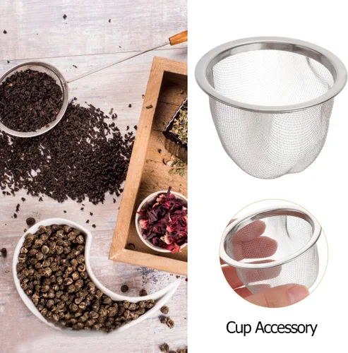 Miniatura 5 de Yardwe Filtro de té de acero inoxidable con filtro de malla fina, infusor de 2.5 pulgadas para preparar té de hojas sueltas en casa u oficina