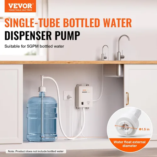 Miniatura 2 de VEVOR Sistema de bomba dispensadora de agua embotellada, sistema dispensador de 5 galones, dispensador de agua eléctrico automático, bomba de jarra