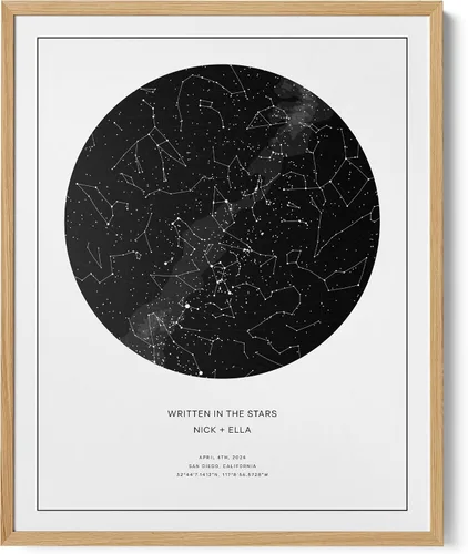 Miniatura 12 de CELESTORY Mapa de estrellas personalizado enmarcado con impresión nocturna del cielo, mapa de constelación, carta estelar, regalo de arte de pared