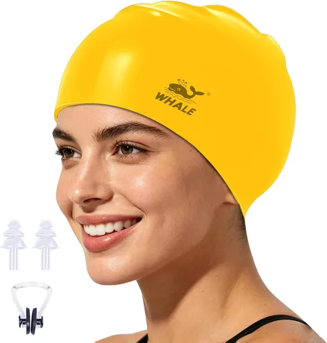 Miniatura 21 de WHALE Gorro de natación extragrande para mujeres y hombres, antideslizante, de alta elasticidad, mantiene el cabello seco, unisex, tamaño grande