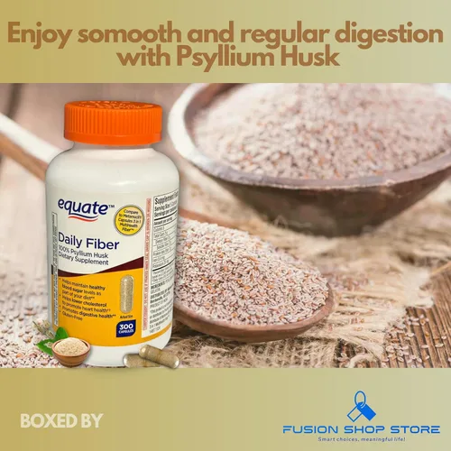Miniatura 3 de Cápsulas diarias de cáscara de psyllium de fibra, 300 unidades (paquete de 1), en caja por Fusion Shop Store