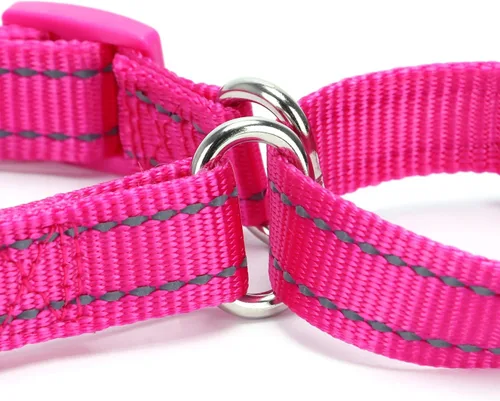 Miniatura 4 de Serijoars Martingale - Collar para perro, collar ajustable de nailon para entrenamiento, collar martingala reflectante para perros pequeños, Negro