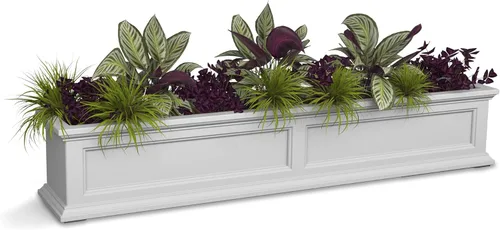 Miniatura 22 de Mayne Fairfield - Maceta con ventana de 2 pies, con riego automático, resistente a la intemperie para flores, diseño duradero para uso en Negro