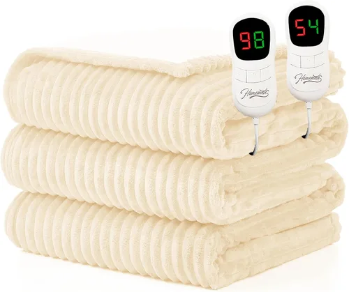 Miniatura 29 de Homemate Manta térmica eléctrica de 50 x 60 pulgadas, manta térmica de 1/2/4/6/8 horas de apagado automático, 10 niveles de calor, protección contra