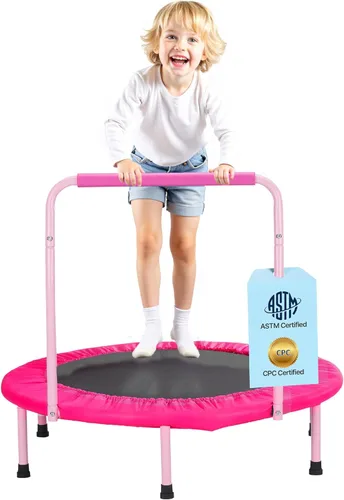 Miniatura 10 de VEVOR 3FT Trampoline for Kids, 36" Trampolines Indoor/Outdoor Trampoline for Toddlers, Foldable Mini Baby Jump Toy with Foam Handle, Recreational