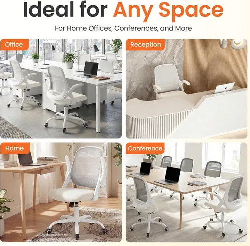 Miniatura 3 de NEO CHAIR Silla de oficina para computadora, silla de escritorio ergonómica para juegos, cómoda malla con brazos abatibles, soporte lumbar, ruedas