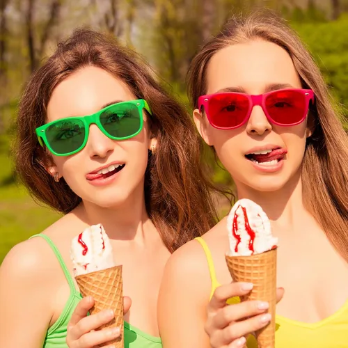 Miniatura 84 de Suministros para regalos de fiesta de colores neón Paquete de 8 gafas de sol unisex