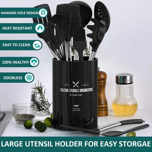 Miniatura 2 de Umite Chef - Juego de utensilios de cocina de silicona, 15 piezas, antiadherentes, los mejores utensilios de cocina de cocina con mango de acero
