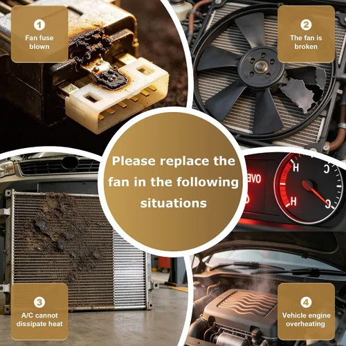 Miniatura 8 de Ensamble de ventilador de enfriamiento de radiador PartsFlow para Volkswagen Beetle/Passat 2012-2013 para Volkswagen Golf 2010-2013 para Volkswagen