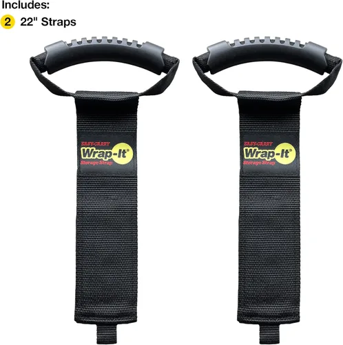 Miniatura 3 de Correas Wrap-It Storage de fácil transporte – 22 pulgadas (paquete de 2) – Correa de transporte de gancho y bucle de alta resistencia, colgador