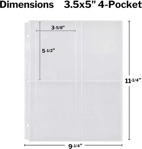 Miniatura 5 de Dunwell - Recambios para fundas de fotos, 3 anillas, bolsillos transparentes para fotos con ranuras para notas, capacidad para fotos de 5 x 7 x 6