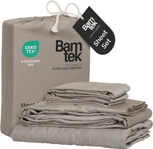 Miniatura 11 de Juego de sábanas de bambú de viscosa tamaño Queen, 4 piezas, ropa de cama refrescante para personas que duermen con calor con tecnología que absorbe