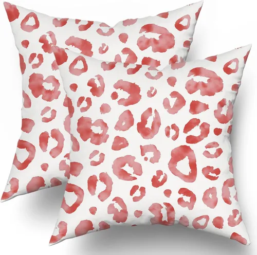 Miniatura 23 de Juego de 2 fundas de almohada con estampado de leopardo gris aguamarina de 16 x 16 pulgadas, diseño de guepardo gris acuarela y blanco, fundas