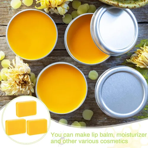 Miniatura 5 de Treela Bloque de cera de abeja pura amarilla de 1 libra, bloque de cera de abeja natural, bloque de cera de grado cosmético para lociones