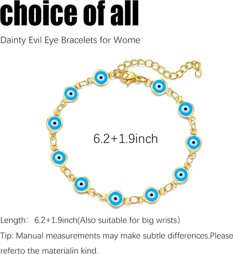 Miniatura 4 de Evil Eye Bracelets Blue Eye Ojo Hamsa Jewelry Dainty Gold Link Bracelets for Women Lucky Turkish Protection Trendy Birthday Jewelry Gifts