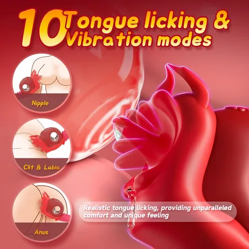 Miniatura 3 de Sex Toys - Vibradores para adultos para mujeres, vibrador de presión de lengua, vibrador de calentamiento, juguete sexual con 10 lamiendo