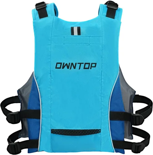 Miniatura 8 de Owntop Chaqueta de natación para adultos y jóvenes, paquete de hidratación, bolsillos de malla duales, silbato adjunto, ultrafina para un movimiento