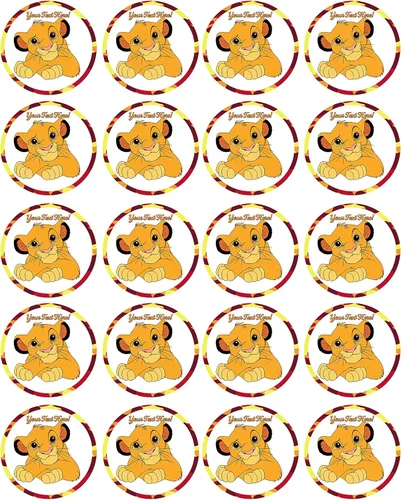 Cute Lion - Decoración comestible para tartas - 6" redonda