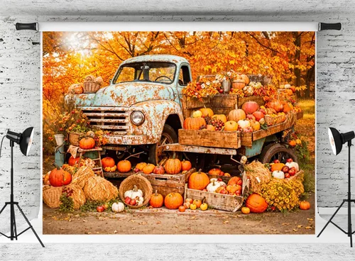 Miniatura 25 de Kate Fondo de fotografía para el día de Acción de Gracias, otoño, calabaza, decoración del hogar, fondo para niños, fiesta, estudio (7 x 5 pies)