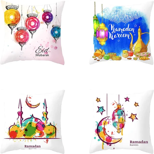 Miniatura 2 de Juego de 4 fundas de almohada decorativas cuadradas de acuarela para sofá, dormitorio, sala de estar, automóvil, 18 x 18 pulgadas