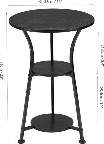 Miniatura 3 de Dulcii Mesa auxiliar redonda pequeña para espacios estrechos y pequeños, sofá redondo de 3 niveles junto a la mesa, mesa auxiliar moderna para sofá
