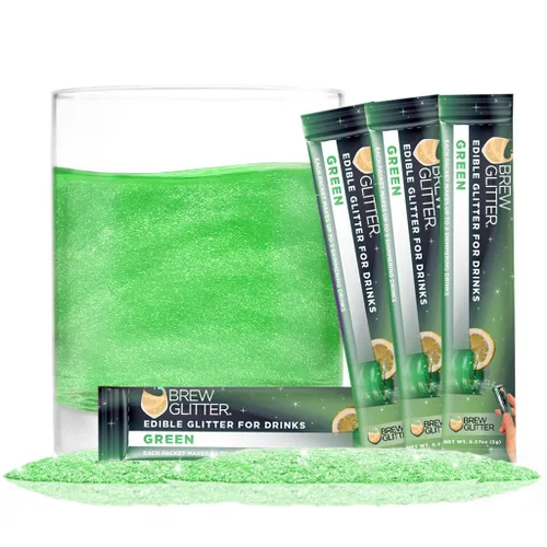 Miniatura 13 de Brew Glitter - Purpurina comestible para bebidas, cócteles, cerveza, adornar bebidas Certificado Kosher y Halal 100% comestible y de grado Azul