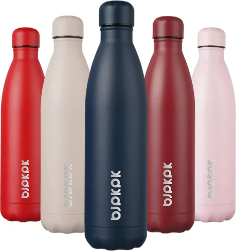 Miniatura 62 de BJPKPK Botellas de agua de acero inoxidable con aislamiento de 17 onzas, mantiene el frío y el calor, brillante oro rosa Oro rosa brillante