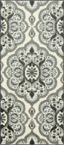 Miniatura 51 de Maples Rugs - Alfombra antideslizante Vivian, para pasillo o entrada, patrón de medallones [fabricada en Estados Unidos], 2 x 6 pies, color gris