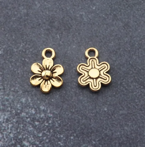 Miniatura 3 de Ruwado 50 dijes de flores pequeñas de metal, vintage, lindos colgantes de flores pequeñas vintage para hacer joyas, kit de pulseras, collares
