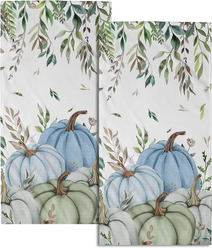 Miniatura 34 de Giwawa Autumn Pumpkin Hand Towels Maple Leaves Bath Fingertip Towel Set of 2 Thanksgiving Soft Absorbent Dish Wash Cloth Kitchen Home Hotel Decor