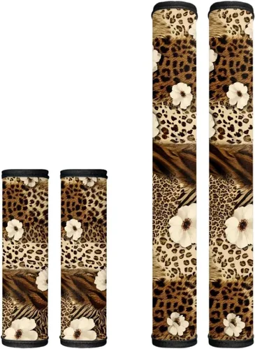Miniatura 17 de Juego de 4 fundas protectoras de repuesto para manija de puerta de refrigerador con temática de té de la tarde para microondas, horno, refrigerador