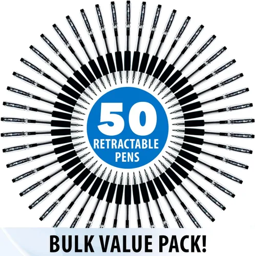 Miniatura 6 de Inc. ClipClicks - Bolígrafos retráctiles, juego de bolígrafos de punta media de 0.039 pulgadas con agarre cómodo para escuela, oficina, escritura