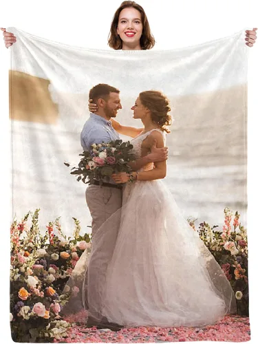 Regalos para parejas, manta personalizada con foto, manta de franela personalizada, regalos para novio, novia, mujeres, hombres, mamá, papá, K-1 Foto