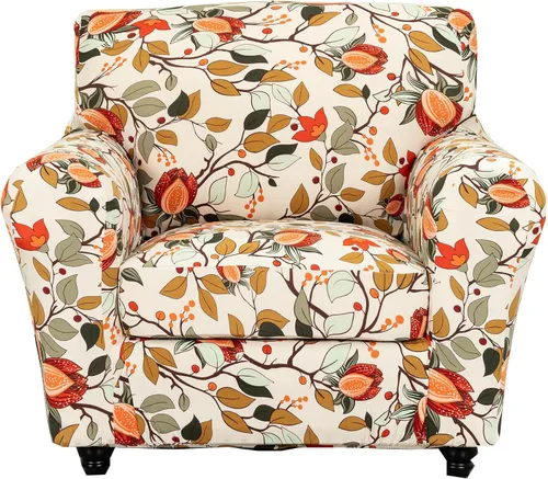 Miniatura 49 de CRFATOP Fundas elásticas para sillón de 2 plazas suaves con diseño floral para perros, fundas elásticas para sillón de 1 plaza, fundas lavables