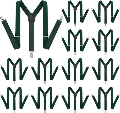 Seematn 12 piezas de tirantes ajustables con espalda en Y para hombre, tirantes elásticos estilo Y, cinturones de vaquero para hombres y niños,