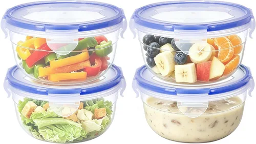 Miniatura 12 de KIGI Pequeño recipiente de plástico para almacenamiento de alimentos para aperitivos, almuerzo y preparación de comidas, sin BPA, tapas herméticas