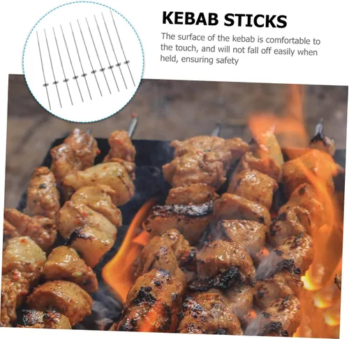 Miniatura 9 de Yardwe Parrilla de brocheta vertical, 10 piezas, pinchos de acero inoxidable