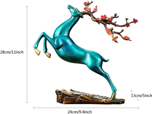 Miniatura 2 de Chinese feng shui statue sculpture Pure Copper Crafts Deer Statue Copper Deer Decoration Home Living Room Wine Cabinet Deer Ornament Housewarming