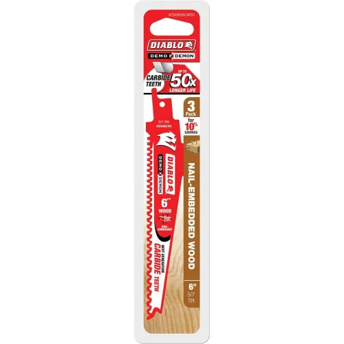Miniatura 2 de Diablo Steel Demon Hojas de sierra alternantes con dientes de carburo para metal delgado - Vida de corte 50 veces más larga - 6" de longitud, 12 TPI