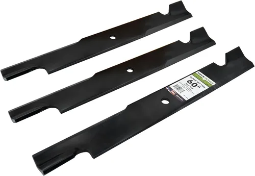 Miniatura 8 de Maxpower 561136B Juego de cuchillas de 3 elevaciones altas para muchos cortacéspedes Exmark de 60 pulgadas. Reemplaza OEM # 633483, Bad Boy