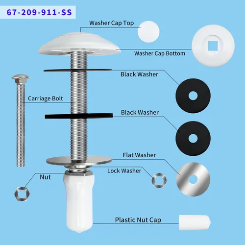Miniatura 2 de 67-209-911-SS - Kit de pernos de acero inoxidable para tabla de buceo, kit de pernos de montaje para tabla de buceo de piscina compatible con dos