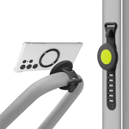 BONE Soporte magnético para teléfono de gimnasio, soporte MagSafe para teléfono para entrenamiento y ciclismo en interiores, correa de silicona