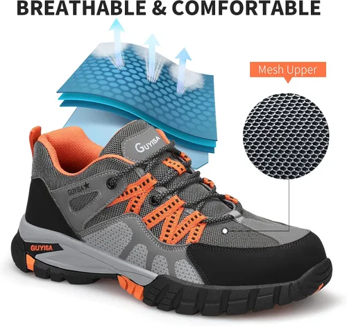 Miniatura 6 de GLANOUDUN Steel Toe Shoes for Men Outdoor Men's Work Sneakers Comfort Safety Toe Working Shoes for Men Indestructible Industrial Construction Shoes