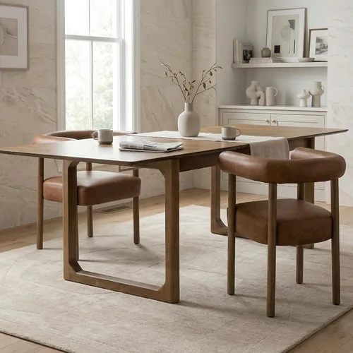 Miniatura 10 de HNY Mesa de comedor de madera extensible para mesas de cocina rectangulares modernas de 4 a 8 pulgadas, 71 pulgadas con base de madera, mesa de Negro