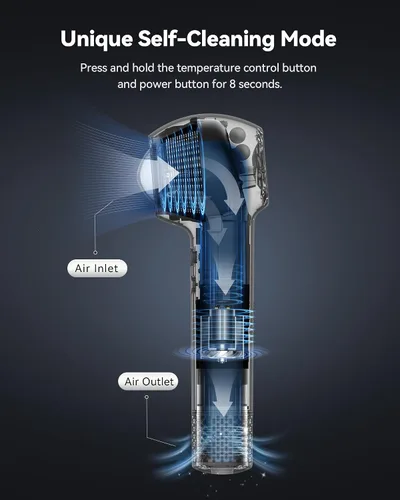 Miniatura 7 de SYLPH Secador de pelo para viajes, mini y portátil, 200 millones de iónicos, motor de 112,000 RPM para secado rápido, secador de pelo pequeño